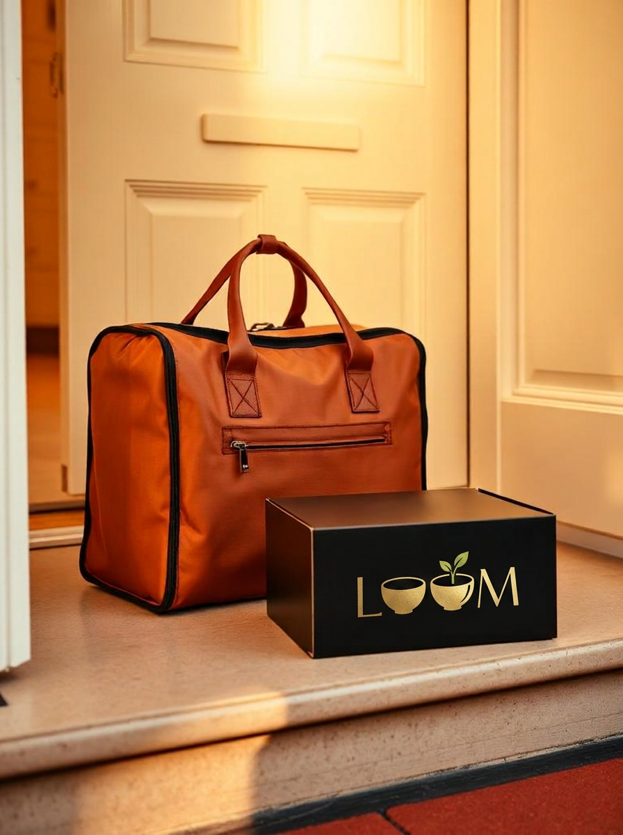 Insulated delivery bag on a doorstep