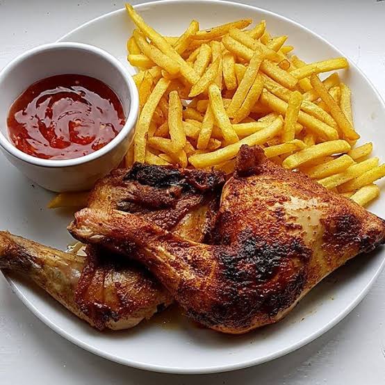 Naija-style chicken and chips