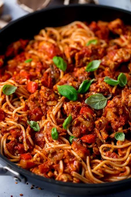 Peppered chicken pasta